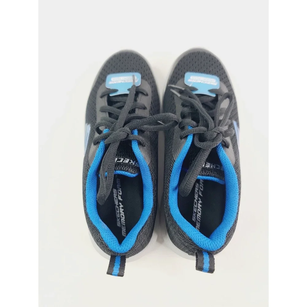 Skechers,‎ Lace‑up Sneakers Athletic Shoes, Boys, Size Youth 3, Black/Blue. A. H